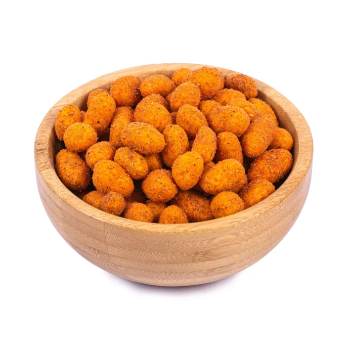 مغز بادام زمینی روکش‌دار باربیکیو فلفلی